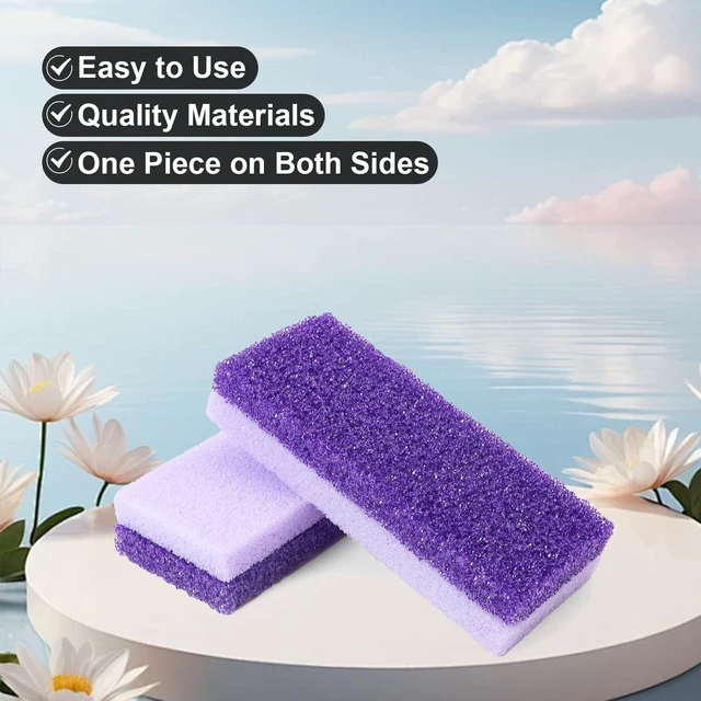 Alt view image 6 of 7 - Foot Pumice Stone 2 Pack Pedicure Stone for Feet (Purple) | for Feet Callus Remover and Scrubber Double Sided Pedicure Foot Pumice Stone for Feet and Heels Callus and Dead Skins