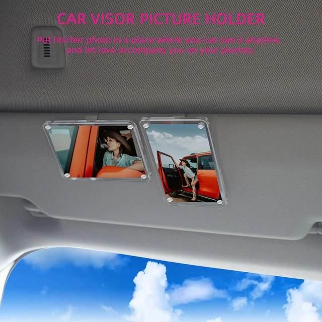 Alt view image 2 of 7 - 2Pcs Car Picture Holder, Suitable for car Visor, Universal for Any Vehicle Model, Show Personal or Family Photos, Great Gift for Drivers, Car Accessories, Polaroid Photo Frame, 3.5"X2.4"