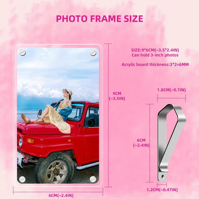 Alt view image 5 of 7 - 2Pcs Car Picture Holder, Suitable for car Visor, Universal for Any Vehicle Model, Show Personal or Family Photos, Great Gift for Drivers, Car Accessories, Polaroid Photo Frame, 3.5"X2.4"