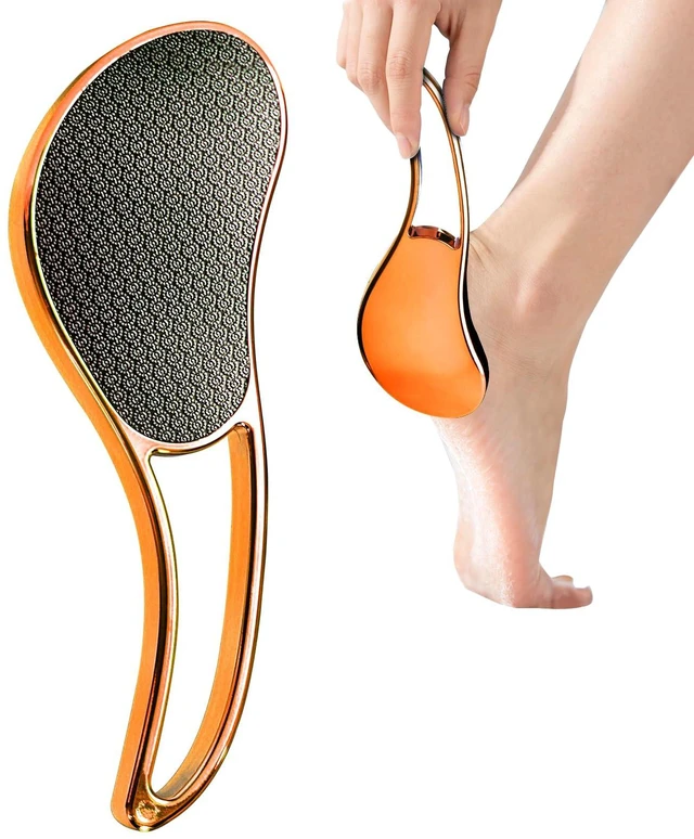 Main image of Glass Foot File, Crystal Glass Callus Remover Foot Scrubber and Heel Scraper for Men, Women, Dead Skin Removal Pedicure Tool, Gold