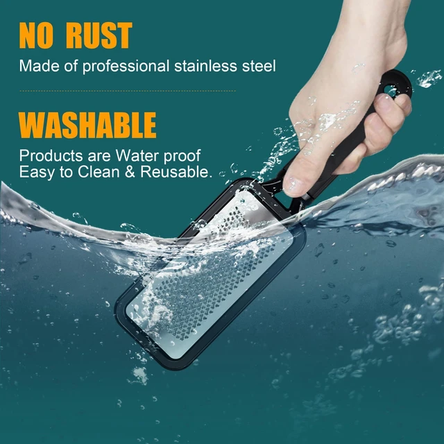 Alt view image 3 of 7 - Foot Files Foot Scrubber Pedicure, Stainless Steel Callus Remover for Feet, Professional Foot Grater Rasp Scraper to Hard Skin Corns for Dry and Wet Fee