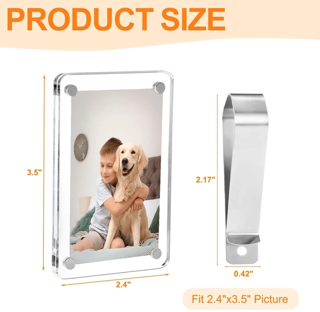 Alt view image 2 of 7 - Car Picture Holder, Acrylic Magnetic Visor Photo Clip, Personalized Picture Frame, Car Accessories Interior, Gift for Boyfriend, Fathers Day Gift, Decorate your Car with Family Personal Photos