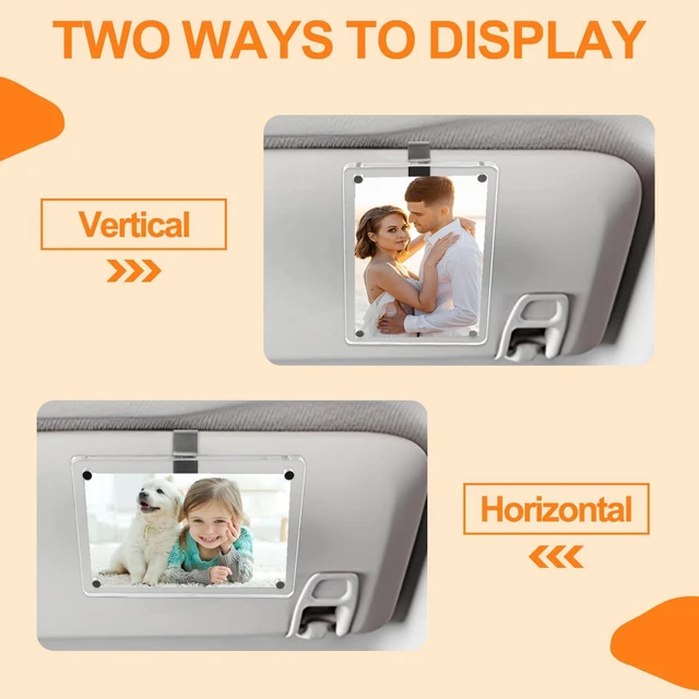 Alt view image 5 of 7 - Car Picture Holder, Acrylic Magnetic Visor Photo Clip, Personalized Picture Frame, Car Accessories Interior, Gift for Boyfriend, Fathers Day Gift, Decorate your Car with Family Personal Photos
