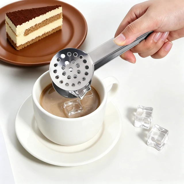 Alt view image 4 of 7 - Stainless Steel Tea Bag Squeezer Tongs for Tea, Lemon and Sugar Cubes | Tea Bag Squeezing,Stainless Steel Construction,Round Gripping Ends,Multiple Serving Uses,Compact Beverage Tool,Squeezer Tongs