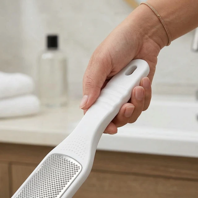 Alt view image 4 of 7 - Foot File Callus Remover Stainless Steel Pedicure Rasp for Cracked Dry Dead Skin Heel Cleaner Dead Skin Tool Ergonomic Handle 7.75 in for Home Spa Foot Care