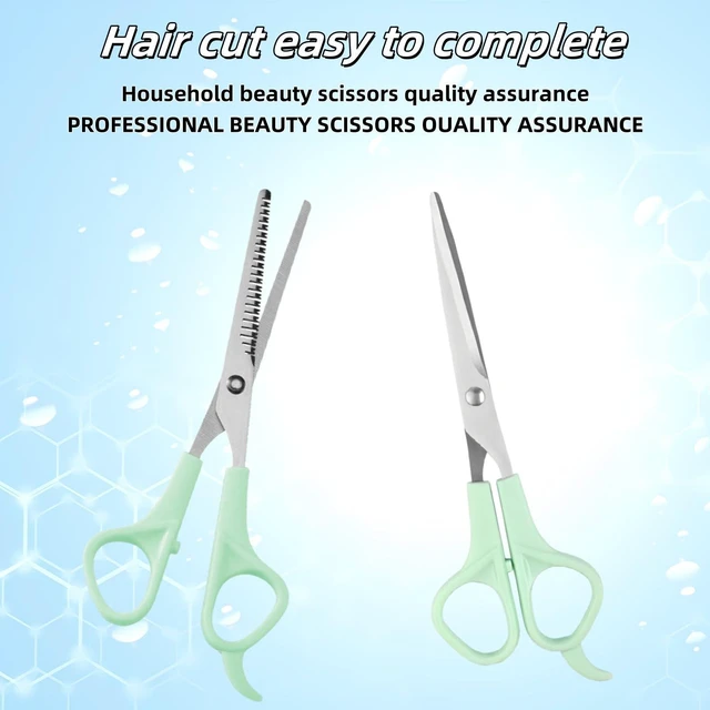 Alt view image 5 of 7 - Cutting Shears Set with Professional includes Hair Cutting Shear, Hair Thinning Scissor and Comb, 6.7inch Hair Shears Stainless Steel Barber Thinning Scissors Kit for Women/Men(GREEN)