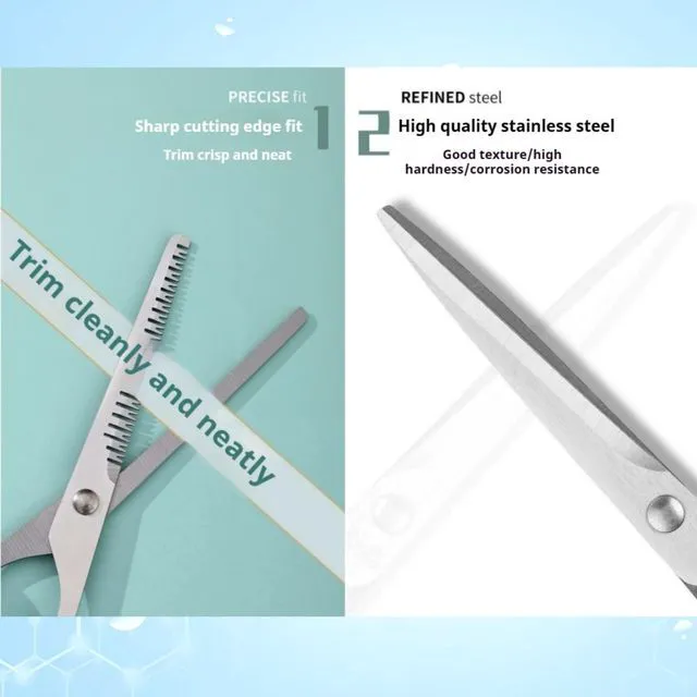 Alt view image 4 of 7 - Cutting Shears Set with Professional includes Hair Cutting Shear, Hair Thinning Scissor and Comb, 6.7inch Hair Shears Stainless Steel Barber Thinning Scissors Kit for Women/Men(GREEN)
