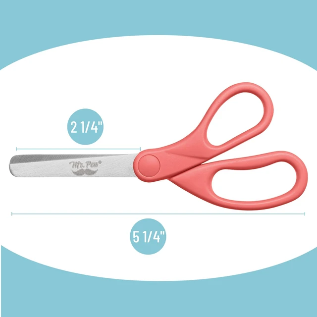 Alt view image 3 of 7 - Kids Scissors, 6 Pack, 5 Inch, Desert Dusk Color, Ages 4+ | Stainless Steel Blunt Tip & Ergonomic Plastic Handle, Right & Left Handed Safety Scissors for Kids Ages 6-8