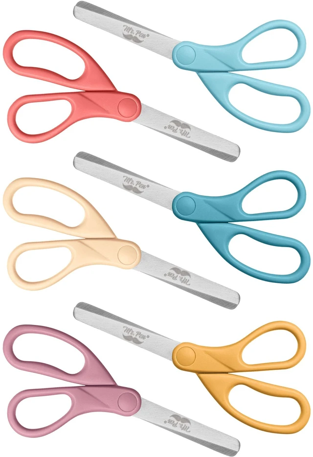 Main image of Kids Scissors, 6 Pack, 5 Inch, Desert Dusk Color, Ages 4+ | Stainless Steel Blunt Tip & Ergonomic Plastic Handle, Right & Left Handed Safety Scissors for Kids Ages 6-8