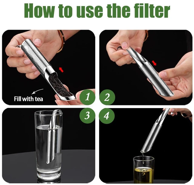 Alt view image 7 of 7 - 2PCS Stainless Steel Tea Diffuser Tea Infuser | Tea Pipe with Hanging Hook Handle,Fine Holes Tea Interval Diffuser for Loose Tea Leaf Coffee Herbs Spices