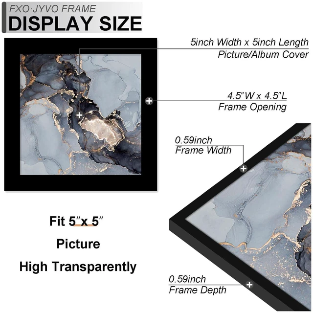 Alt view image 3 of 6 - 5x5 Frame for Picture Photo Poster Square Tabletop/Wall Mount | Black Light Weight and High Transparent 5 x 5 Frame for 5by5 Pciture Display(1 Pack|Black|5x5)