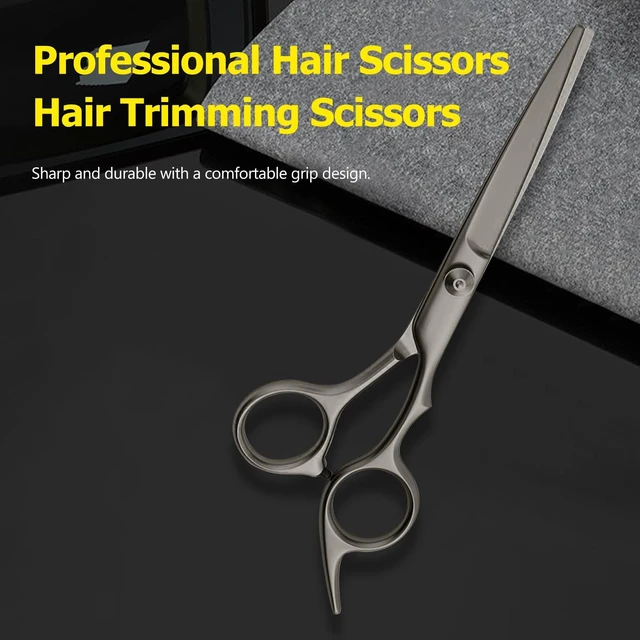 Alt view image 2 of 7 - 6 Inch Professional Straight Hair Cutting Scissors Stainless Steel Sharp Shears for Salon and Home Use, Comfortable Grip for Men and Women - Black