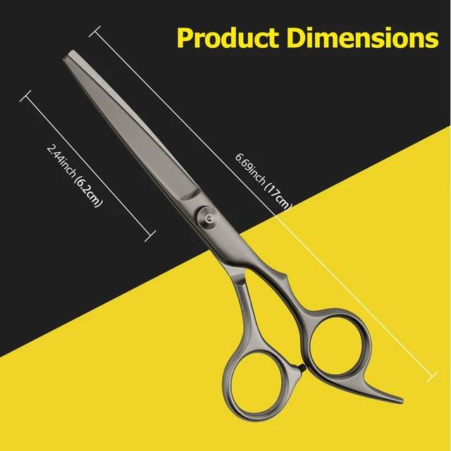 Alt view image 7 of 7 - 6 Inch Professional Straight Hair Cutting Scissors Stainless Steel Sharp Shears for Salon and Home Use, Comfortable Grip for Men and Women - Black