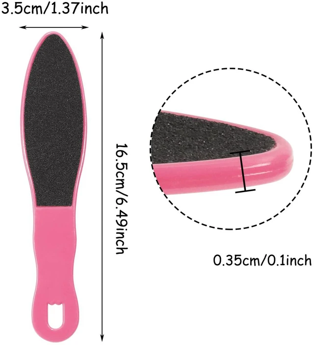 Alt view image 2 of 5 - 3pcs Foot File Callus Remover with Double-Sided Sand Paper Reusable Foot Scraper Pedicure Tool Foot Rasp Multi Purpose Feet Care Kit for Exfoliator Remover Dead Skin Hard Skin Calluse (Pink)