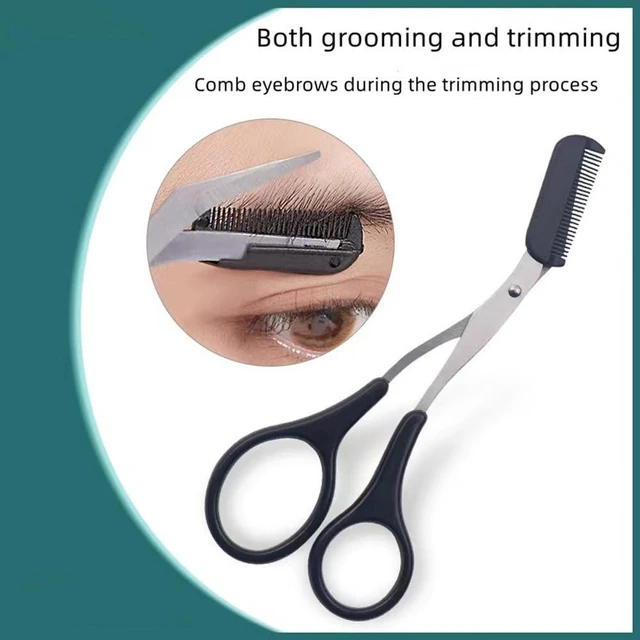 Alt view image 4 of 7 - Eyebrow Trimmer ScissorsEyebrows Scissors with Comb(Detachable) Eyebrows Grooming Tool Designed Specifically for WomenNon-Slip Handle Design Eyebrow Trimming ScissorsBlack