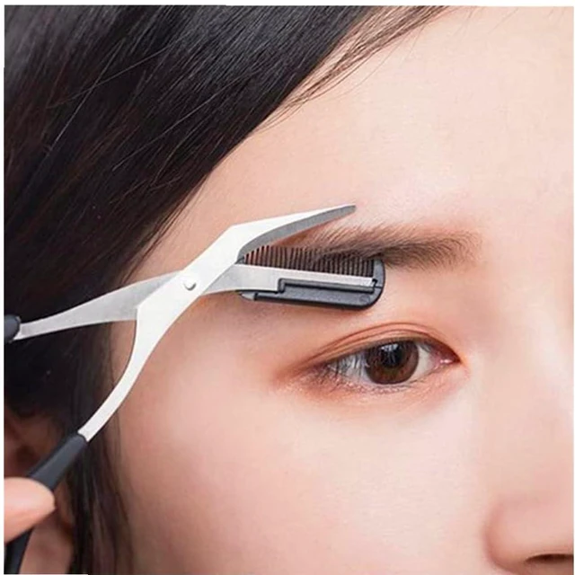 Alt view image 7 of 7 - Eyebrow Trimmer ScissorsEyebrows Scissors with Comb(Detachable) Eyebrows Grooming Tool Designed Specifically for WomenNon-Slip Handle Design Eyebrow Trimming ScissorsBlack