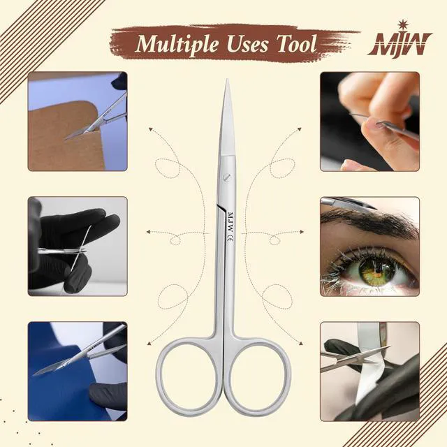 Alt view image 5 of 7 - Fingernail Scissors for Manicure Care, Precision Nail Grooming Tool for Mustache Trimming and Eyebrow Shaping, Sharp Stainless Steel Beauty Shears