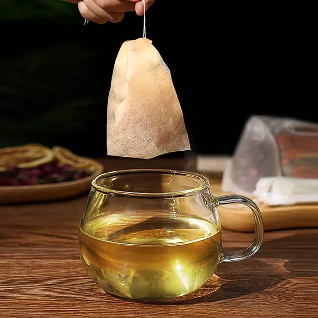 Alt view image 2 of 7 - 200 Pcs Loose Leaf Tea Bags, Disposable Tea Filter Bags with Drawstring | Unbleached Tea Bags for Loose Tea and Coffee (3.54x2.75 inch/1.96x2.75 inch)