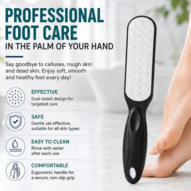 Alt view image 6 of 6 - Foot File, Double Sided Callus Remover for Dead Skin | Stainless Steel Pedicure File for Hard Dead Skin, Cracked Heels & Corns, Dry & Wet Use, Soft Smooth Feet, Home Pedicure