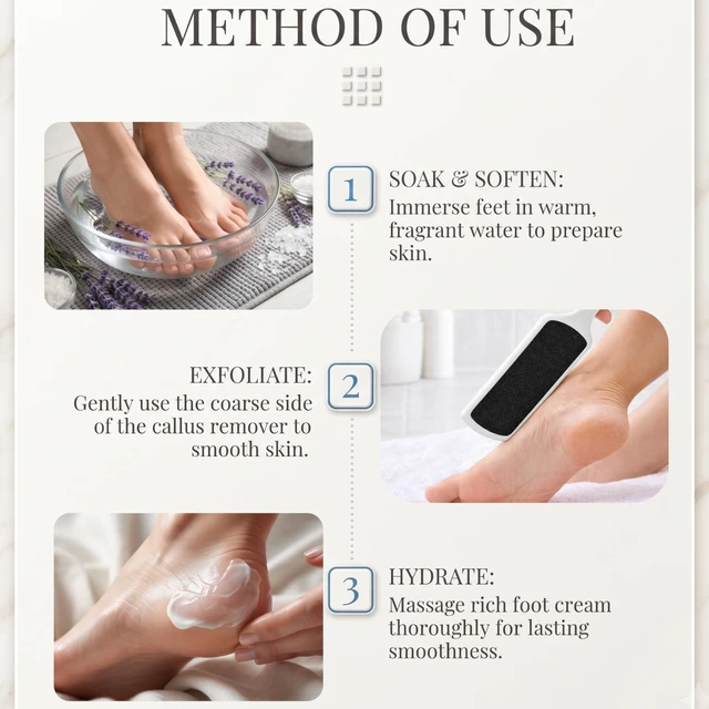 Alt view image 6 of 6 - 6Piece Pedicure Foot File Set DoubleSided Callus Remover & Dead Skin Scrubber for Smooth, Soft Fee