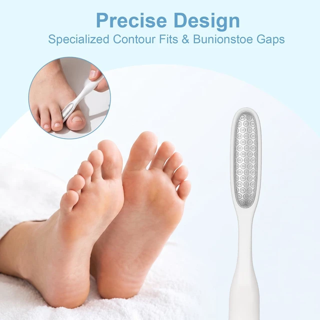Alt view image 7 of 7 - Amabro Dual Sided Foot File Toe Callus Remover Pedicure Tool for Dead Skin | Dual-sided stainless steel foot file set remove callus dead hard skin feet hands easy clean hygienic durable daily foot car