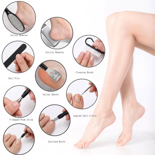 Alt view image 3 of 4 - 10 in 1 Pedicure Kit, Professional Pedicure Tools,Foot Rasp Foot File,Professional Foot Care Tools for Pedicure to Removes Hard Skin Corns