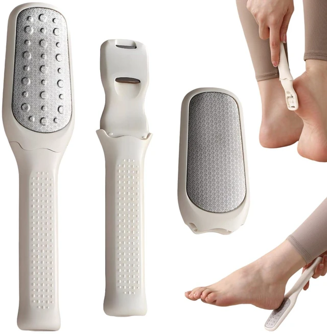 Main image of Detachable Foot File, 2-in-1 Double Sided Callus Remover Tool | Stainless Steel Plate, Coarse & Fine Dual Surface, Non-Slip Grip Handle, Portable Tool for Dead Skin & Cracked Heel Foot Care