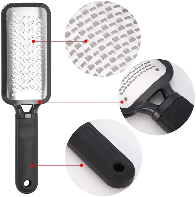 Alt view image 2 of 7 - Foot Scrubber Foot Files Callus Remover Black Heel Grater Dead Skin Remover Stainless Steel Heel Scraper for Cracked Heels