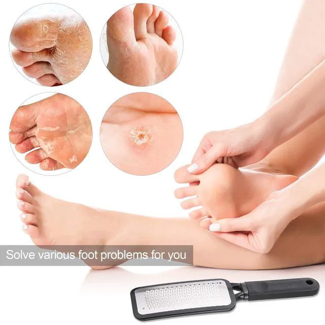 Alt view image 4 of 7 - Foot Scrubber Foot Files Callus Remover Black Heel Grater Dead Skin Remover Stainless Steel Heel Scraper for Cracked Heels