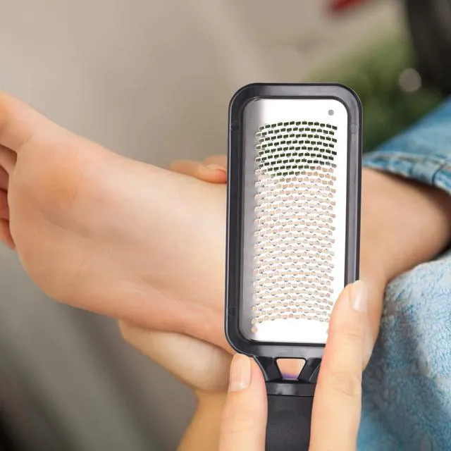 Alt view image 5 of 7 - Foot Scrubber Foot Files Callus Remover Black Heel Grater Dead Skin Remover Stainless Steel Heel Scraper for Cracked Heels