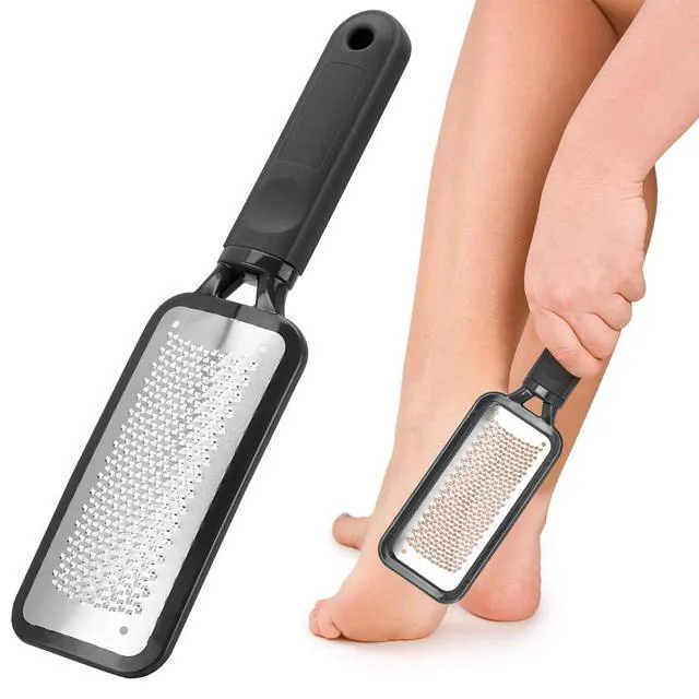 Alt view image 6 of 7 - Foot Scrubber Foot Files Callus Remover Black Heel Grater Dead Skin Remover Stainless Steel Heel Scraper for Cracked Heels