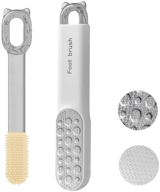 Main image of Dual Sided Foot File Wet Dry Foot Scrubber Callus Remover Hard Skin | stainless steel, white ergonomic compact design, travel-friendly , home salon, removes dead skin, callus & corn