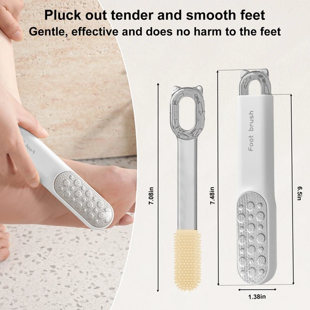 Alt view image 3 of 7 - Dual Sided Foot File Wet Dry Foot Scrubber Callus Remover Hard Skin | stainless steel, white ergonomic compact design, travel-friendly , home salon, removes dead skin, callus & corn
