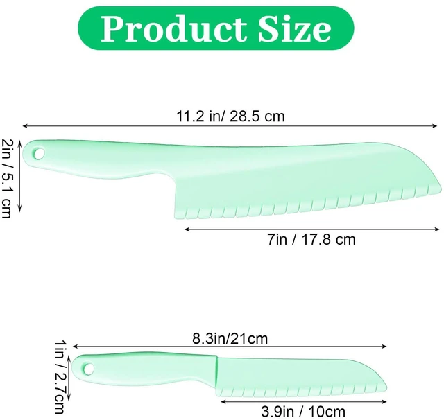 Alt view image 2 of 7 - 2 Pcs Plastic Lettuce Knife, Lettuce Knife to Prevent Browning Kitchen Cooking Plastic Serrated for Veggies, Salad, Fruit, Cake, Bread and More