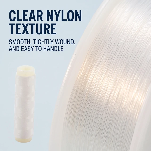 Alt view image 2 of 7 - 2Pcs White Fishing Thread Nylon Elastic Invisible Magic Fishing Line Bait Thread Length 656 Feet Per Spool Stretchy Line Clear String Line