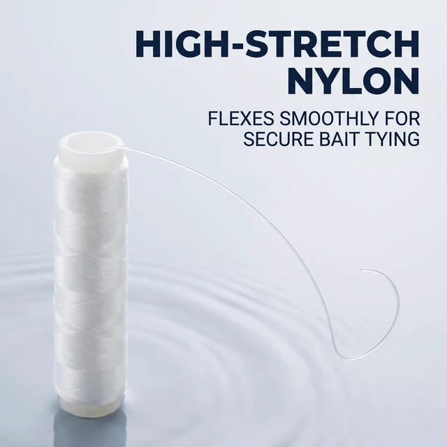 Alt view image 6 of 7 - 2Pcs White Fishing Thread Nylon Elastic Invisible Magic Fishing Line Bait Thread Length 656 Feet Per Spool Stretchy Line Clear String Line