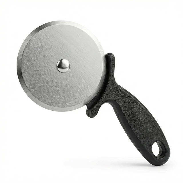 Main image of 4 Inch Stainless Steel Pizza Cutter Wheel, Non Slip Handle Kitchen Slicer Tool
