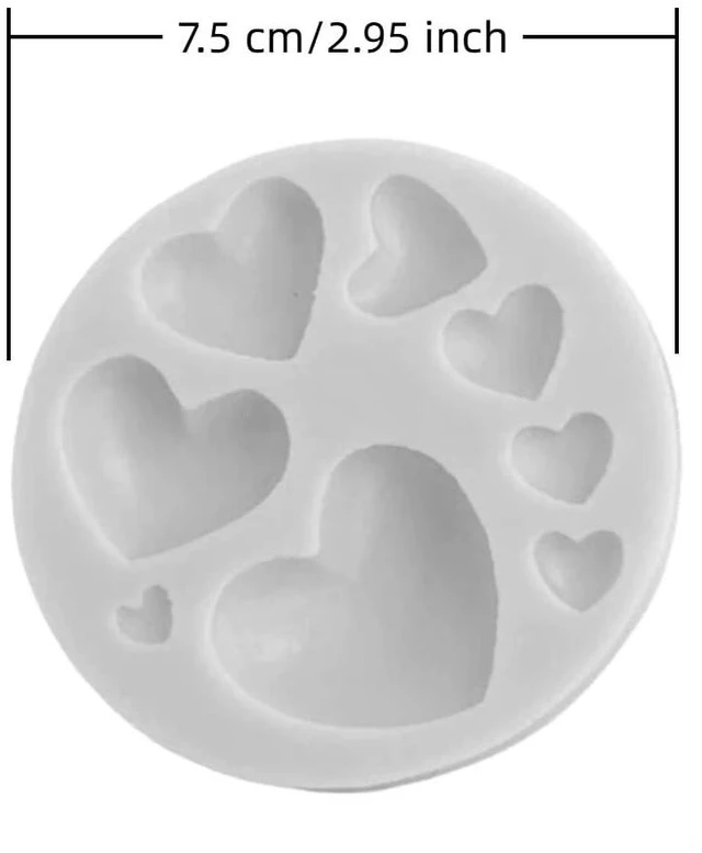 Alt view image 2 of 7 - Heart Silicone Molds, Mixed Size Silicone Candy Molds, Heart Shape for Chocolate, Cookie Decor, Pastry, Cake, Jelly, Pudding DIY Decorating 2PCS(Gray)