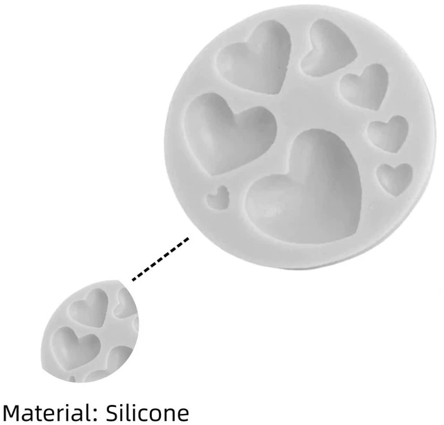 Alt view image 3 of 7 - Heart Silicone Molds, Mixed Size Silicone Candy Molds, Heart Shape for Chocolate, Cookie Decor, Pastry, Cake, Jelly, Pudding DIY Decorating 2PCS(Gray)