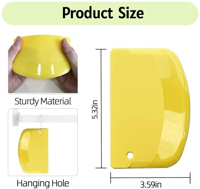 Alt view image 2 of 6 - Hard Bench Scraper 4 PCs PP Plastic Dough Scraper Food Scraper | Bowl Scraper,BPA Free Food-Safe,Multipurpose,Dough Cutter for Pastry Bake Cake Pizza,Bread Making, White, Green, Yellow, Blue