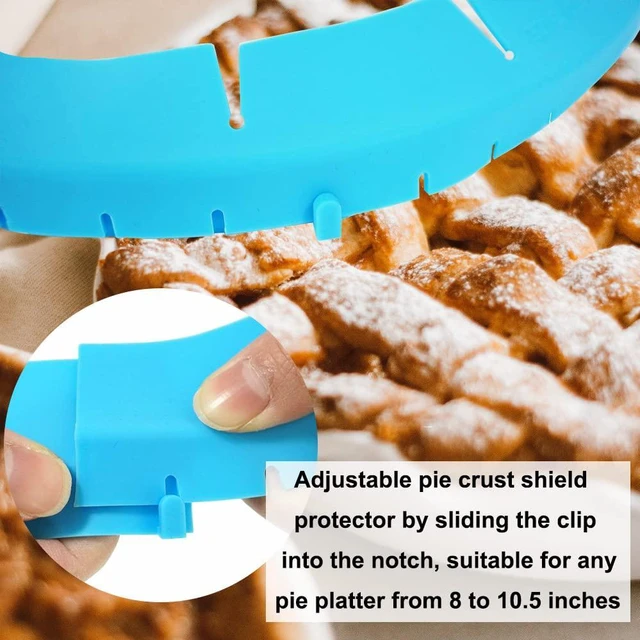 Alt view image 2 of 7 - Adjustable Silicone Pie Crust Shield Pie BPA-free Protectors Cover Kitchen Tool for Baking Pie Pizza, Fits 8-11.5 Inches Pie (Blue-2pcs)