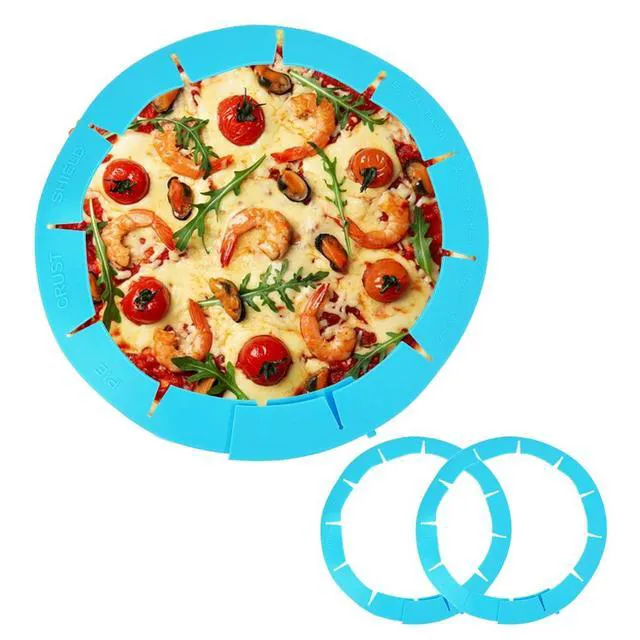 Alt view image 7 of 7 - Adjustable Silicone Pie Crust Shield Pie BPA-free Protectors Cover Kitchen Tool for Baking Pie Pizza, Fits 8-11.5 Inches Pie (Blue-2pcs)