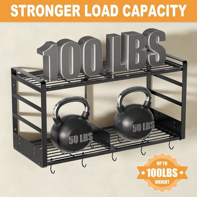 Alt view image 6 of 7 - Pot Rack, 31 Inch Wall Mounted 2-Tier Pots & Pans Organizer with 20 Hooks | 14 Removable Slots & Pot Lid Holder, Heavy Duty Steel Pot and Pan Hanger for Kitchen Cookware & Utensil Storage
