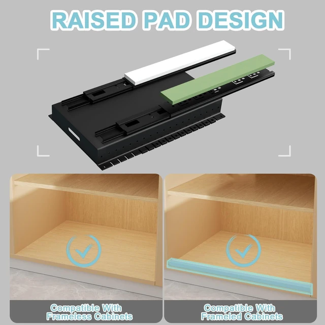 Alt view image 3 of 7 - Pots and Pans Organizer Under Cabinet - 22" Deep Expandable | Pot Organizers inside Cabinet with 10 Adjustable Dividers & Handrail, No Drill Pot Lid Holder, Sliding Pot Lid Holder, 1 Pack