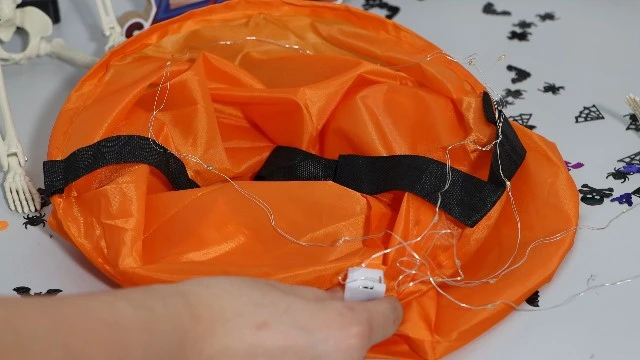 Alt view image 3 of 5 - 3 Pcs LED Light Halloween Candy Bags, Light Up Multipurpose Halloween Trick or Treat Bucket with Pumpkin Smile Face for Halloween Party Favors Goodie Bags,Orange