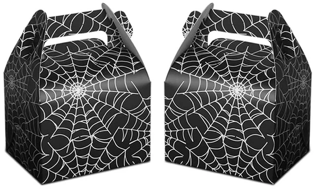 Main image of 24pcs Halloween Favor Boxes Large Black Spider Web Candy Boxes Halloween Treat Boxes For Halloween Party Decorations Kids Spider Birthday Party Supplies