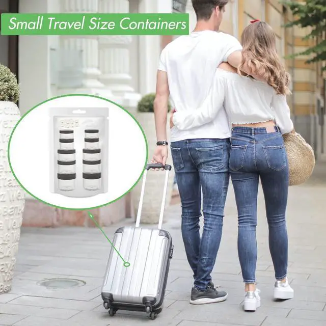 Alt view image 4 of 7 - 10pcs Small Travel Containers, 3/5/10/15/20 Gram Sample Jars with Lids | Travel Cream Container with 12pcs Labels and 2pcs Mini Disposable Spatula, with Various Sizes Plastic Containers