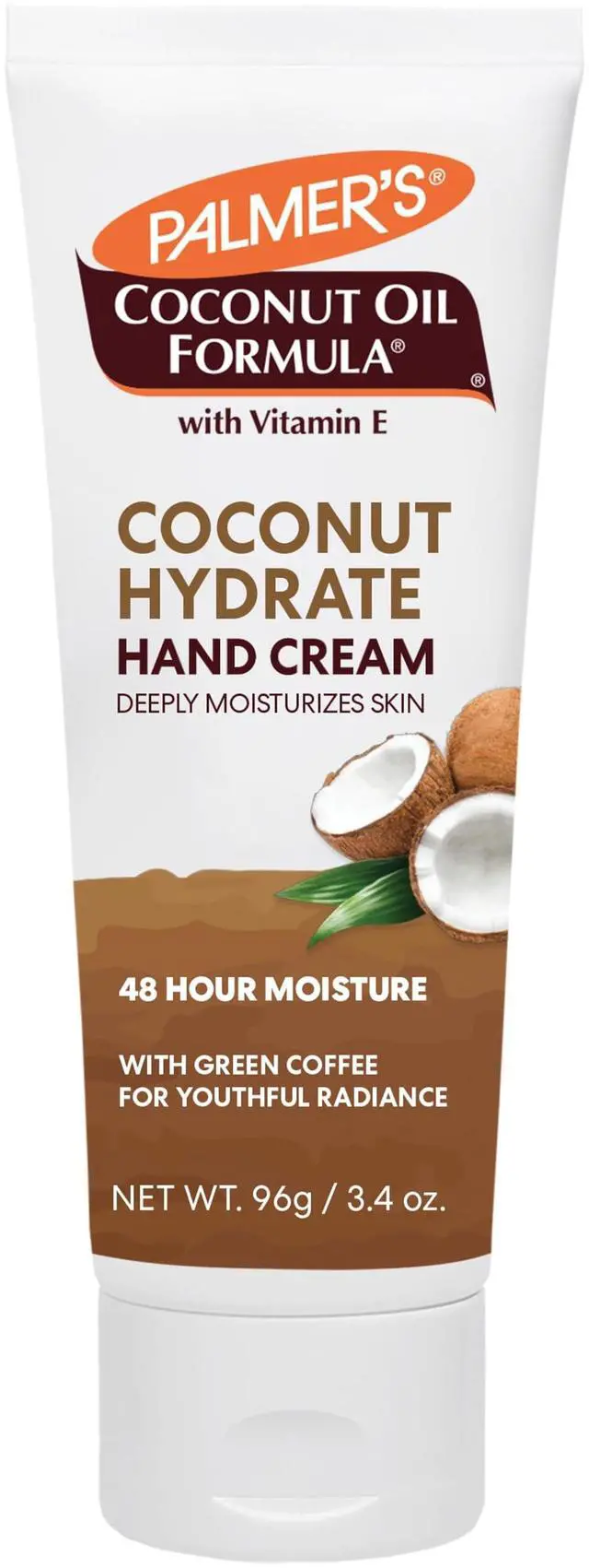 Main image of Palmer's Coconut Oil Hand Cream, Moisturizing Formula for Dry Skin (3.4 Oz) | Deeply Moisturizing, Green Coffee for Youthful Radiance, Hydrates & Replenishes Hands 48hr Moisture, Travel Size Hand Loti