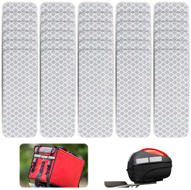 Main image of 30 PCS Reflector Stickers, Reflective Stickers for Helmet Self-Adhesive Bike Reflectors Reflective Tape Outdoor Waterproof for Outdoor Use on Truck/Car/Motorcycle/Clothing/Helmet 1.18" X 3.15" White