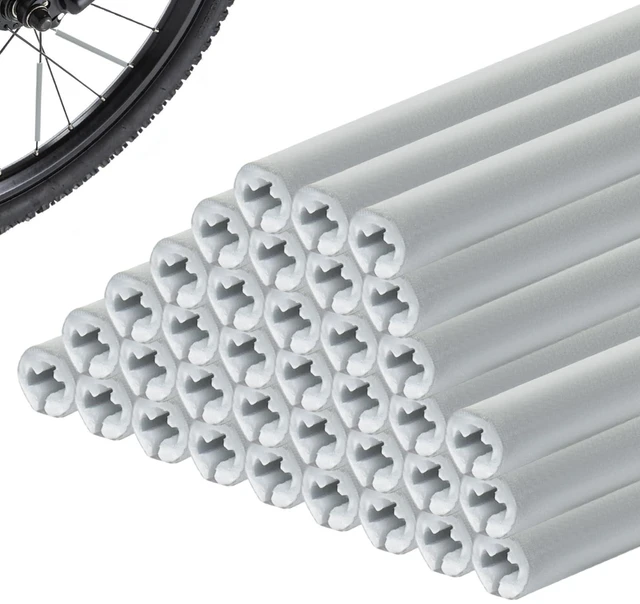 Alt view image 2 of 5 - 36 Pack 3.1 x 0.2 Inch Grey Spoke Reflectors for Bicycles | ABS Reflective Clips, 360° Visibility, Night Safety, Fits Mountain & Road Bikes